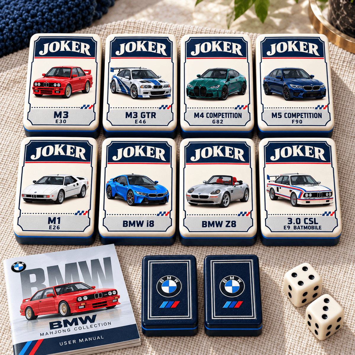 Premium BW Mahjong Tiles Set TTMH