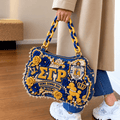 SGRO Sculptural Embroidered Denim Handbag NTKO