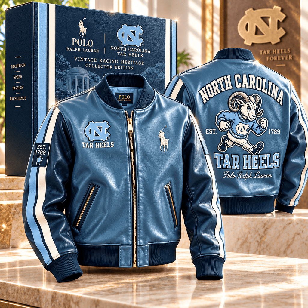 UNC PREMIUM LEATHER BOMBER JACKET NTNA
