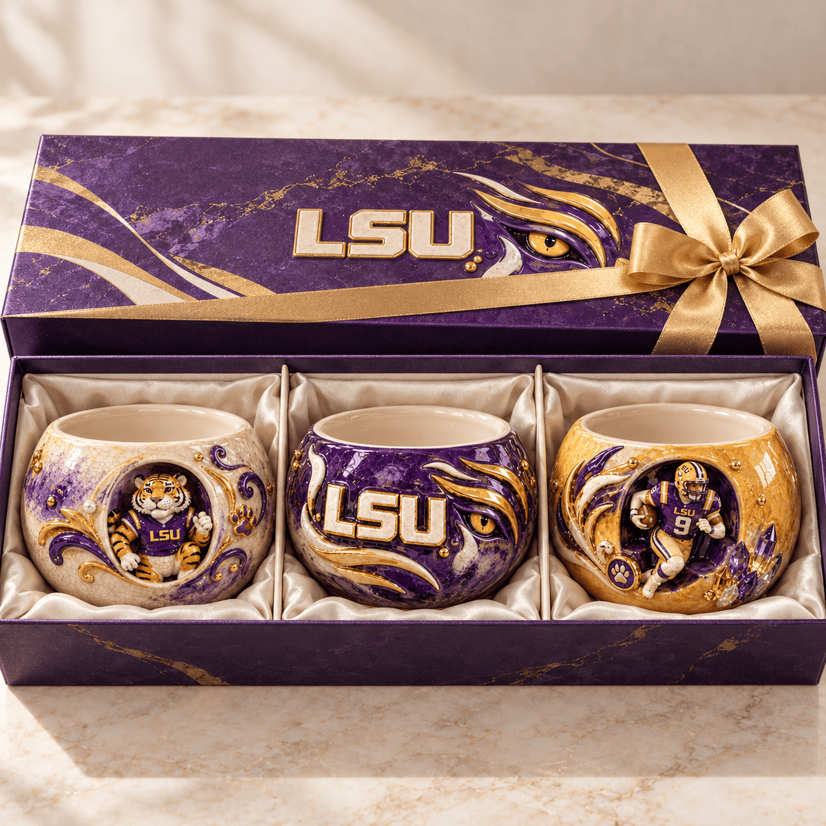 LSU 3-Piece Succulent Planter Set HTTT