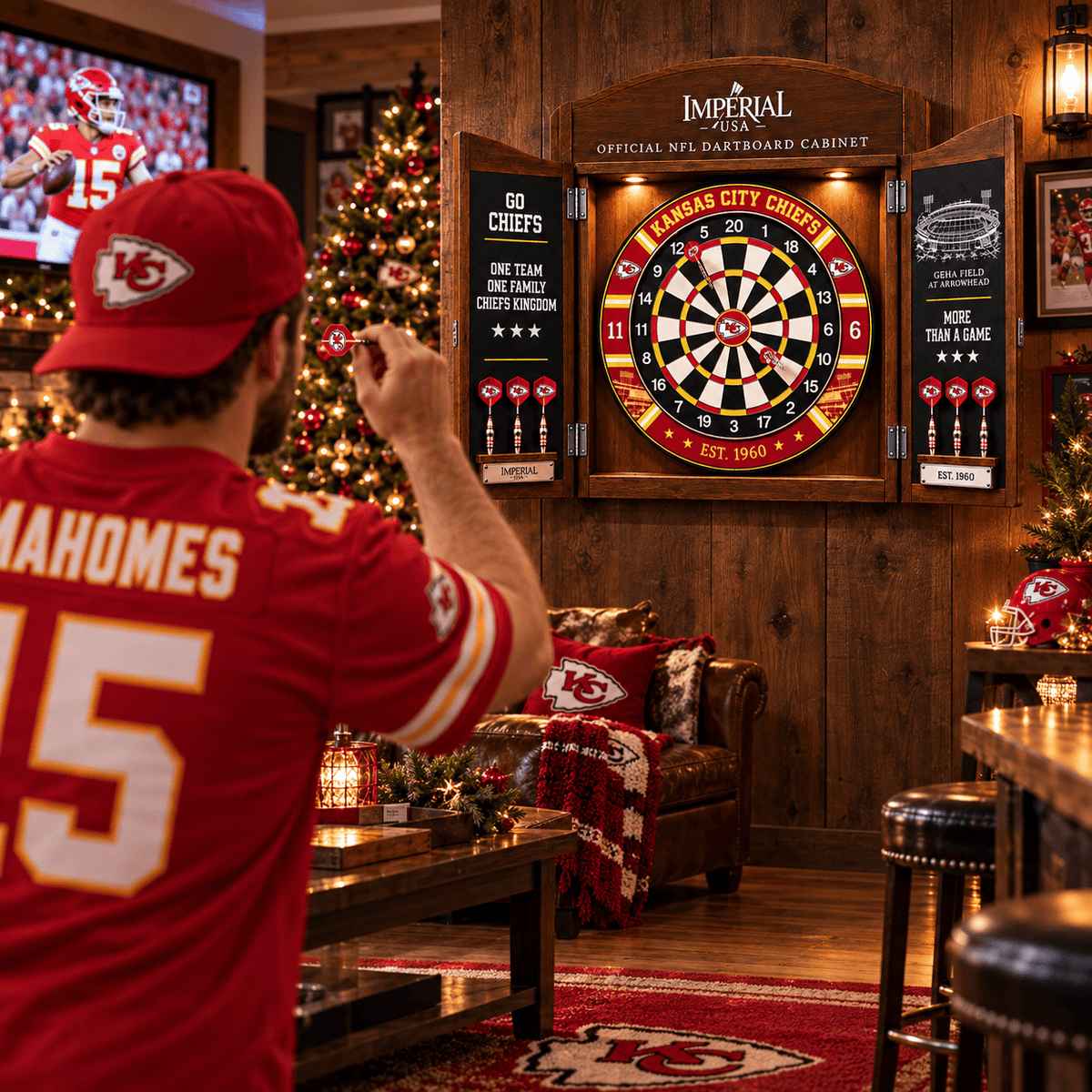 KCC Premium Dartboard Cabinet Set – Wall-Mounted Dart Game PNPA