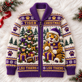 LSU WOOL ZIP CARDIGAN NPL