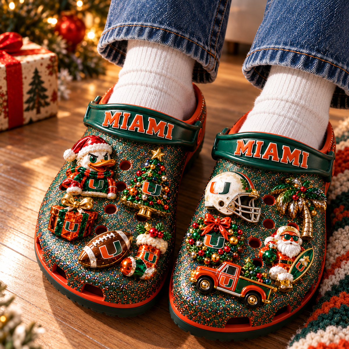 MHC Premium Christmas Glitter Charm Clogs NTTB