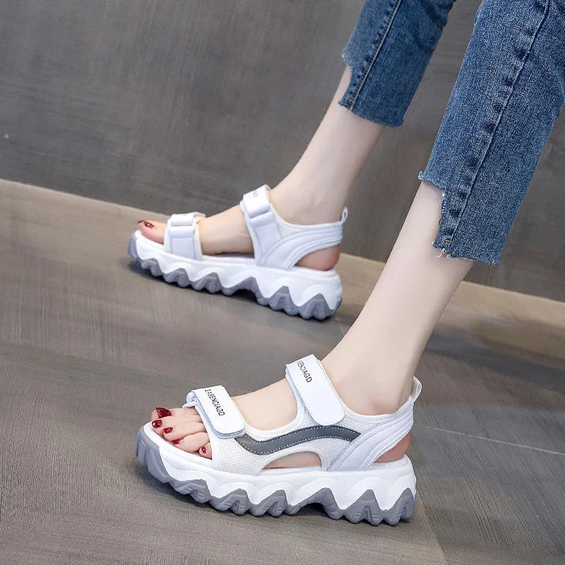 Comemore Ladies Shoes 2023 Thick Bottom Platform Shoe Female Comfortable Sandals Summer Footwear for Woman Women Casual Fashion
