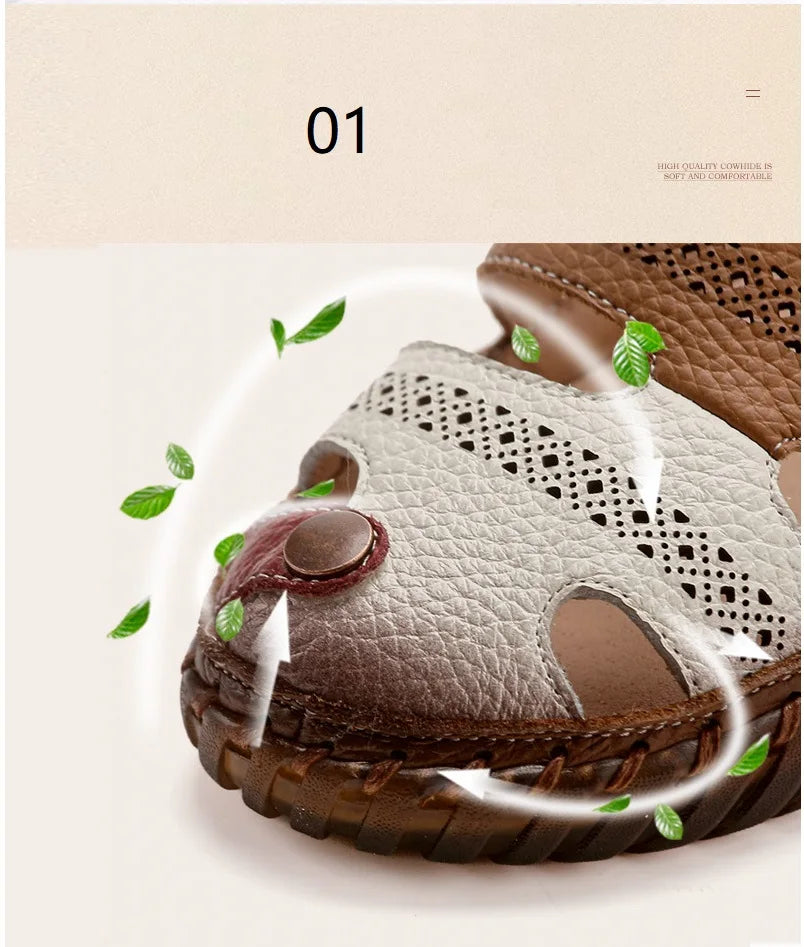 Newest gladiator summer sandals women's big size 43 woman real leather sandals ladies patchwork strap Non-slip flats