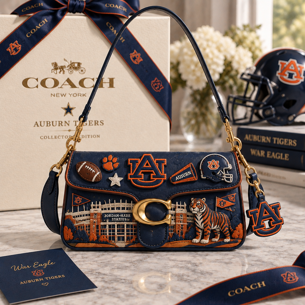 Auburn Tigers Coach Shoulder Cross With Charm